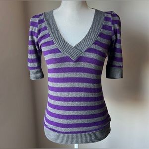 Sirens - V-Neck Striped Sweater/Top